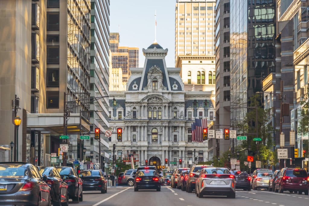 Philadelphia billboard advertising environment and city context – view 1