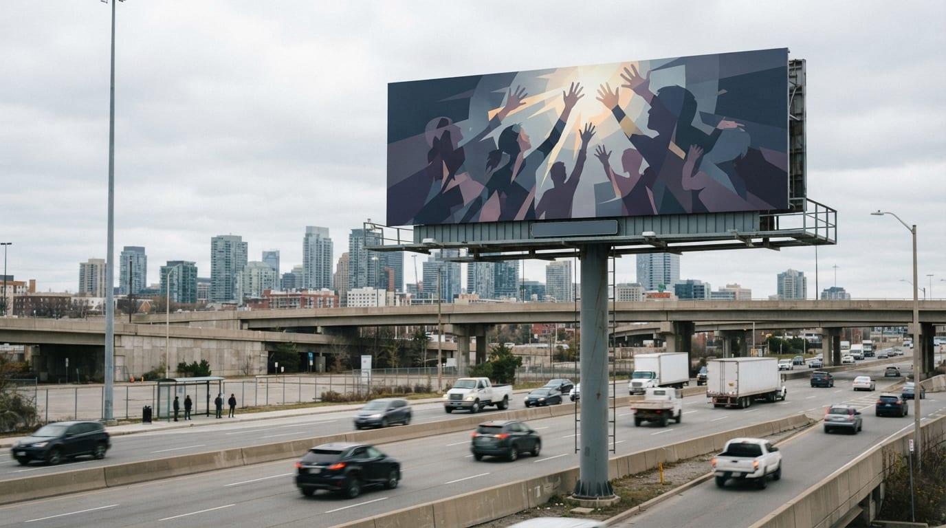 Anti-human-trafficking billboard campaign image distributed by Clear Channel Outdoor and campaign partners