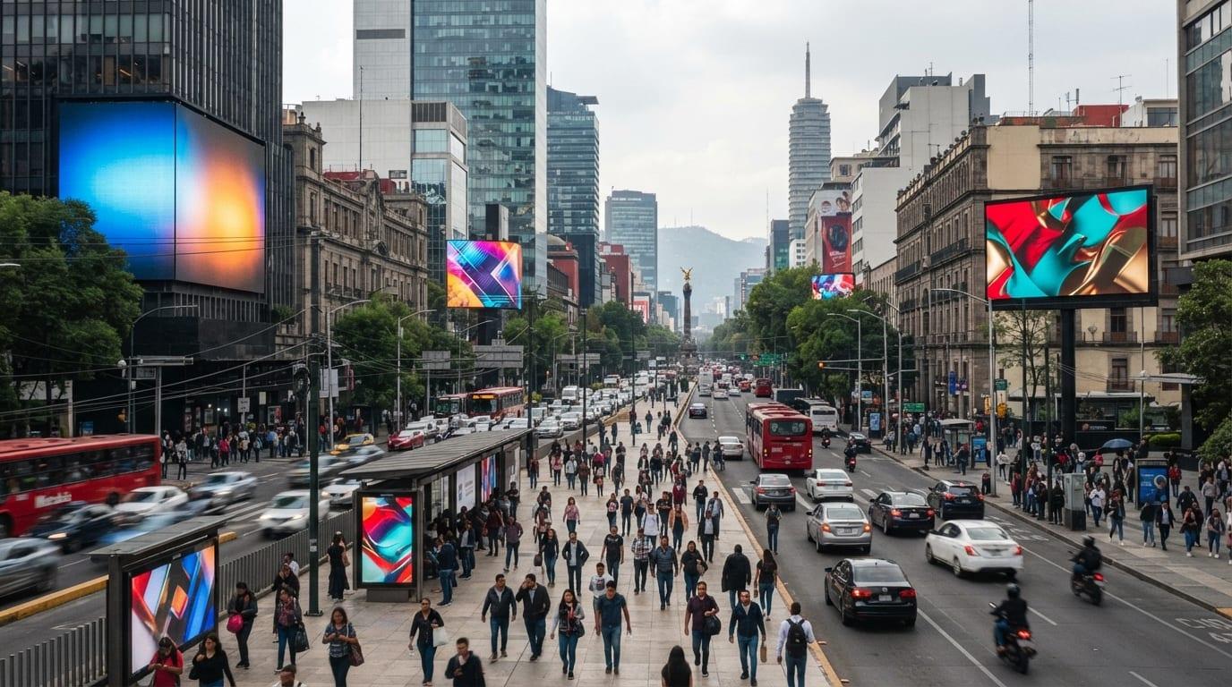 Digital out-of-home screens in Mexico made available through a VIOOH and Grupo IMU partnership