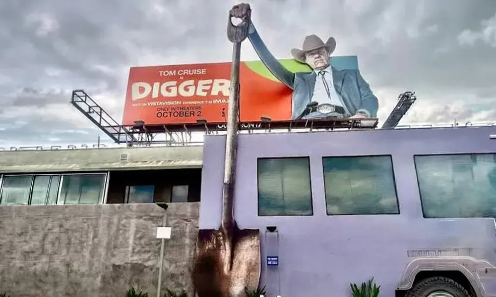 Digger Extends Its Sunset Boulevard Billboard With a Giant Shovel