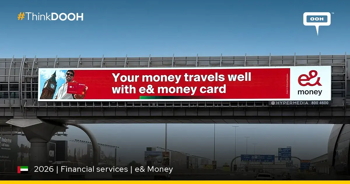 e& money Uses London Travel Imagery to Sell Its “Best Rates” Card in Dubai DOOH
