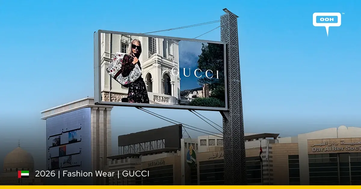 Gucci Lets Brand Recognition Do the Work on a Minimal Dubai Billboard