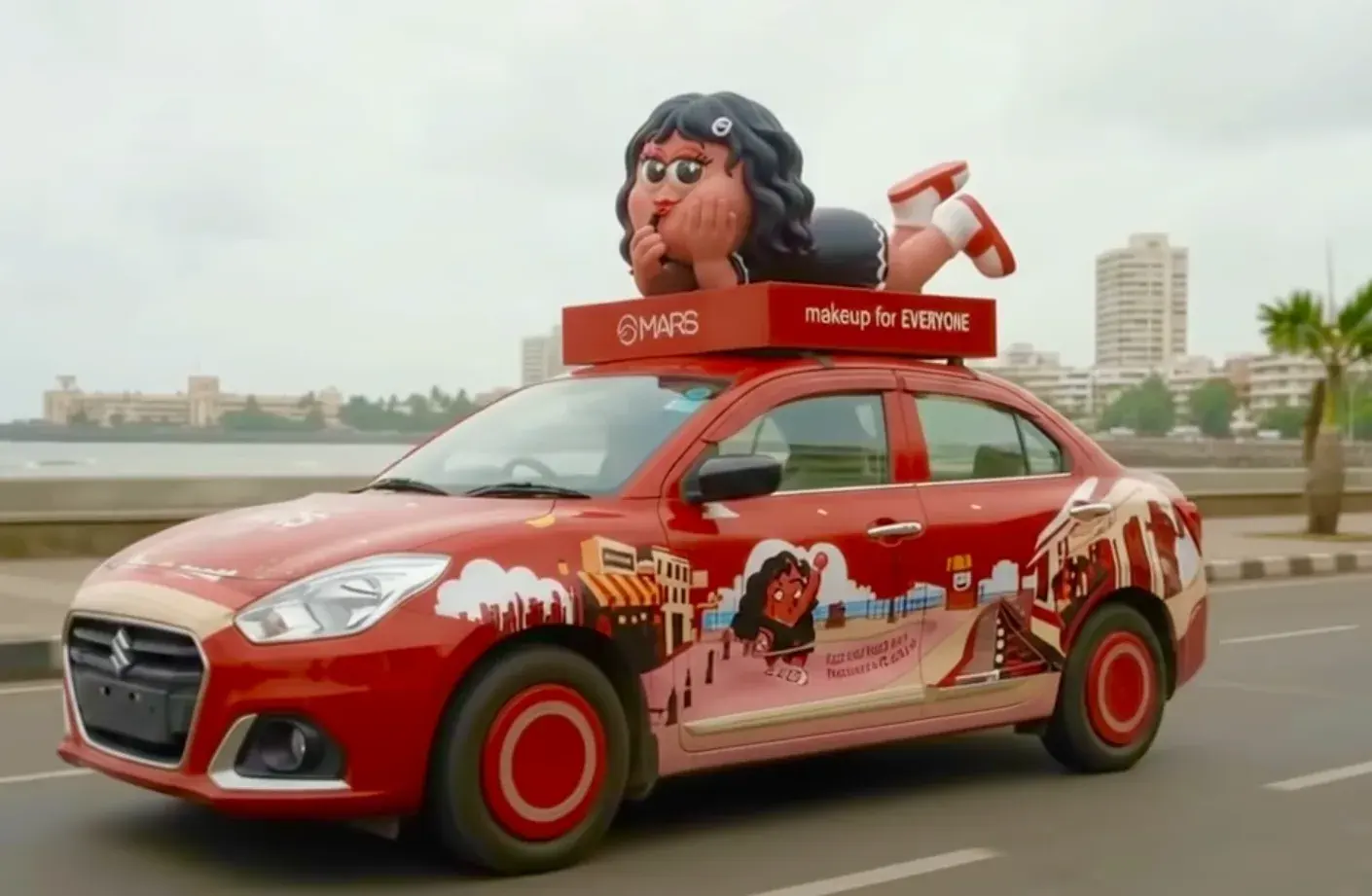 MARS Cosmetics Turns a Wrapped Car Into a Moving Mumbai OOH Mascot