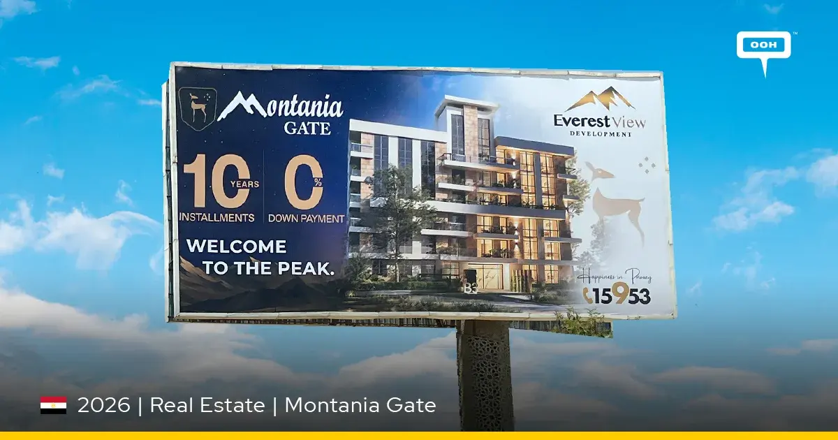 Montania Gate OOH Combines Mountain Branding With a 10-Year Payment Offer