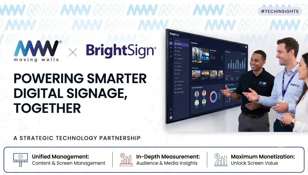 Moving Walls and BrightSign Make Existing Screens Easier to Monetize as DOOH