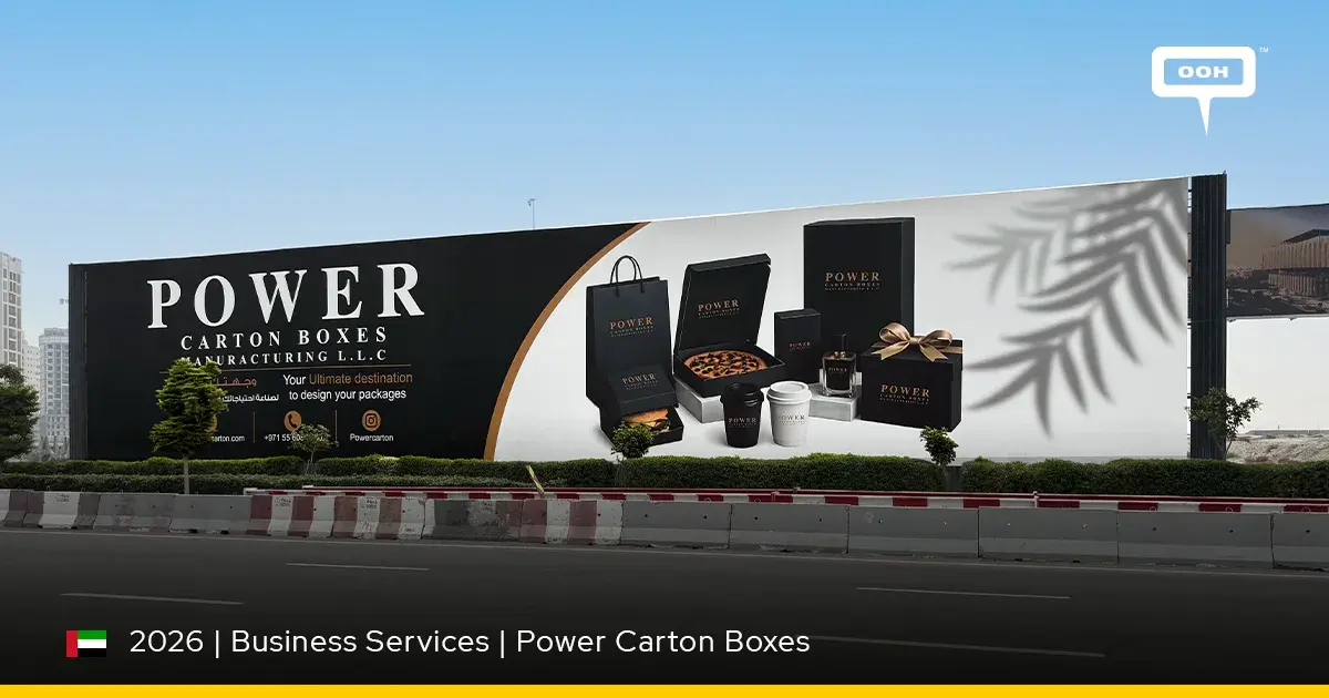 Power Carton Boxes Uses UAE Highway OOH to Make Packaging the Product Hero
