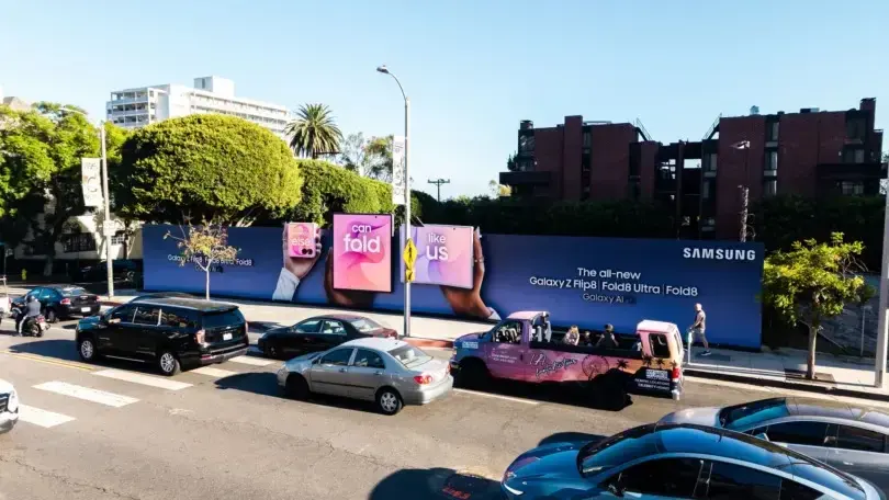 Samsung Turns Foldable Phones into a Sunset Boulevard Outdoor Installation